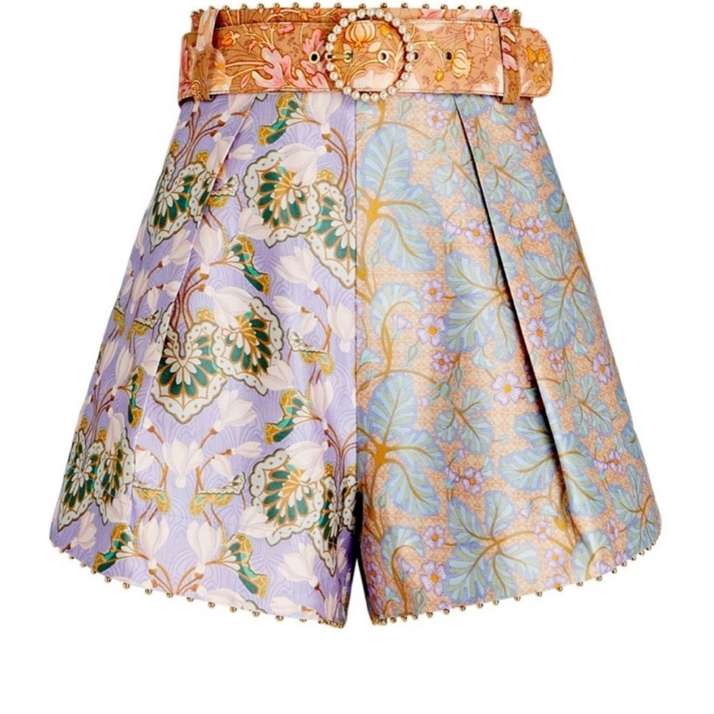 ZIMMERMANN Kaleidoscope Belted Silk & Cotton Beaded-Hem Shorts
Size: 3 (8-10)